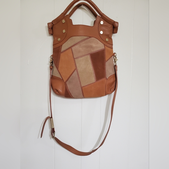 Foley + Corinna Leather & Suede Patchwork Lady Tote (Multi Color Neutral) - Picture 2 of 15